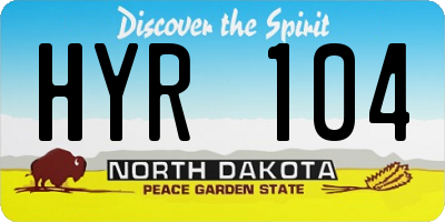 ND license plate HYR104