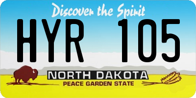 ND license plate HYR105