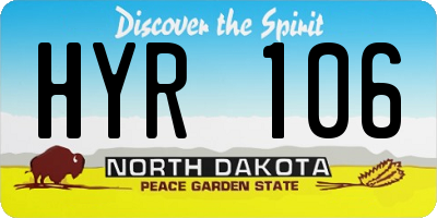 ND license plate HYR106