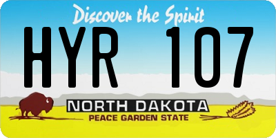 ND license plate HYR107