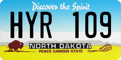 ND license plate HYR109