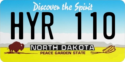 ND license plate HYR110