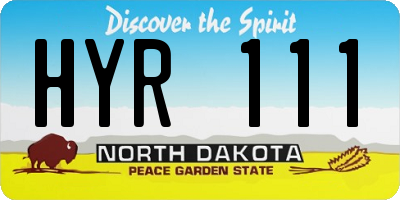 ND license plate HYR111