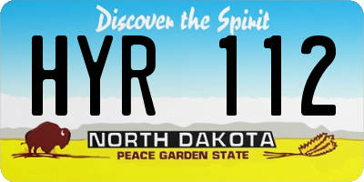 ND license plate HYR112