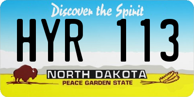 ND license plate HYR113