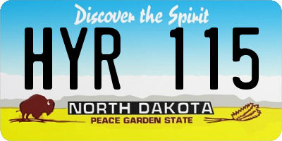ND license plate HYR115