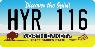 ND license plate HYR116
