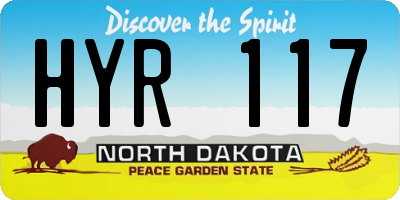 ND license plate HYR117