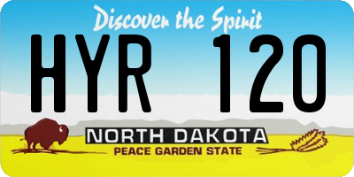 ND license plate HYR120