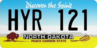ND license plate HYR121