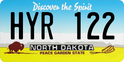 ND license plate HYR122