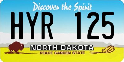 ND license plate HYR125