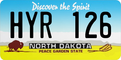 ND license plate HYR126