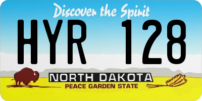 ND license plate HYR128