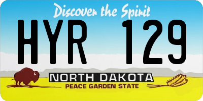 ND license plate HYR129