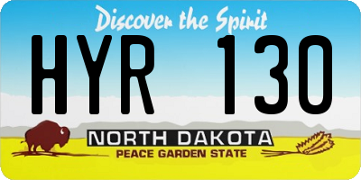 ND license plate HYR130