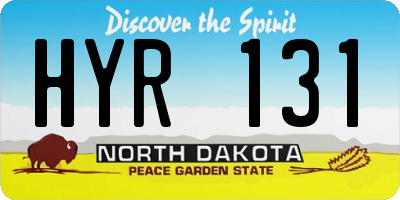 ND license plate HYR131