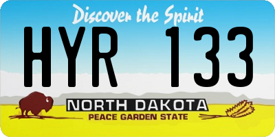 ND license plate HYR133
