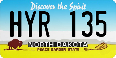 ND license plate HYR135