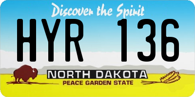 ND license plate HYR136