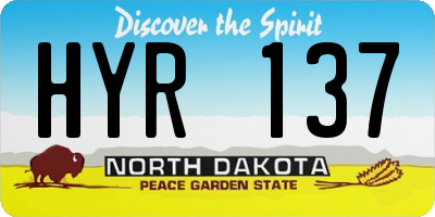 ND license plate HYR137