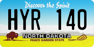 ND license plate HYR140