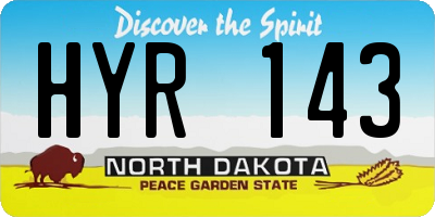 ND license plate HYR143