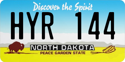 ND license plate HYR144