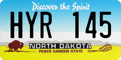 ND license plate HYR145