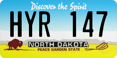 ND license plate HYR147
