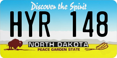 ND license plate HYR148