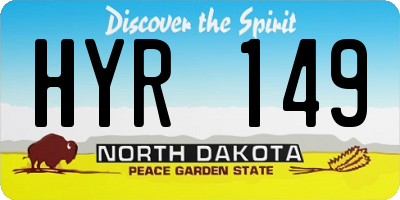 ND license plate HYR149