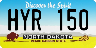 ND license plate HYR150