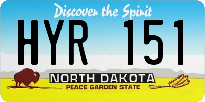 ND license plate HYR151