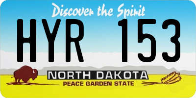 ND license plate HYR153