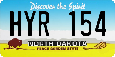 ND license plate HYR154