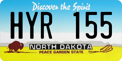 ND license plate HYR155