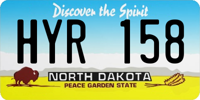 ND license plate HYR158