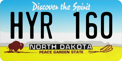 ND license plate HYR160