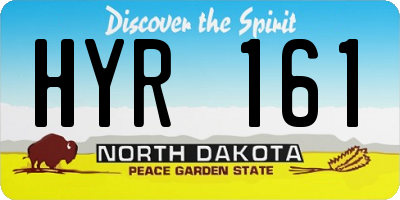 ND license plate HYR161