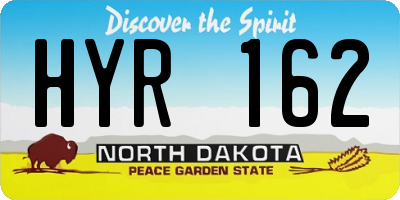 ND license plate HYR162