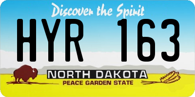 ND license plate HYR163