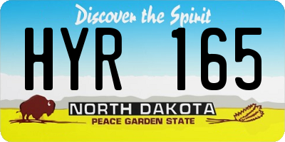 ND license plate HYR165