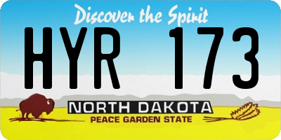 ND license plate HYR173
