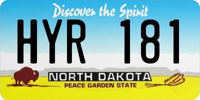 ND license plate HYR181