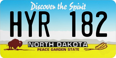 ND license plate HYR182