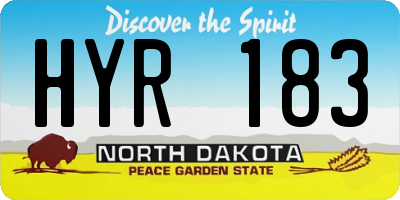 ND license plate HYR183