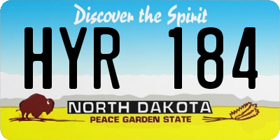 ND license plate HYR184