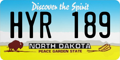 ND license plate HYR189