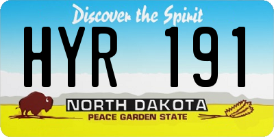 ND license plate HYR191